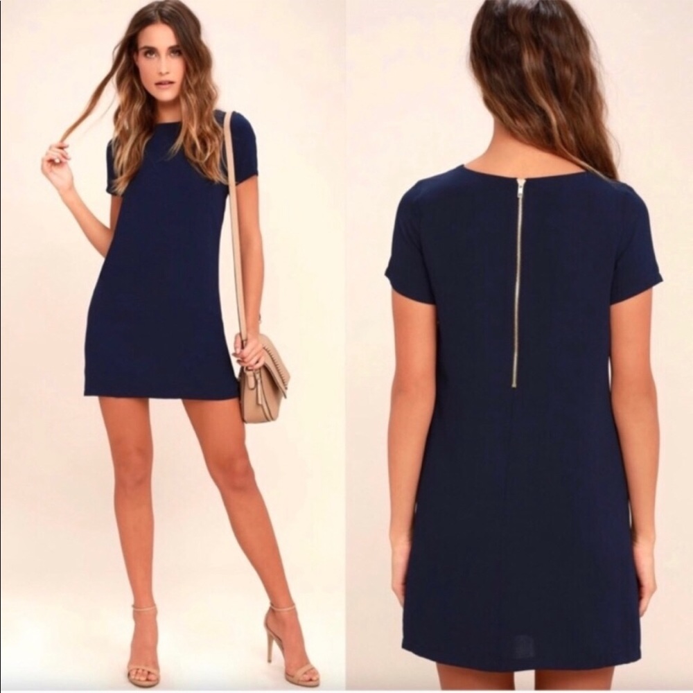 Lulus shift & shout navy dress